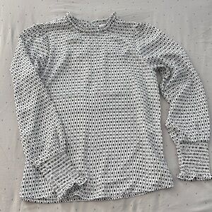 Elegant Black and White Patterned Blouse